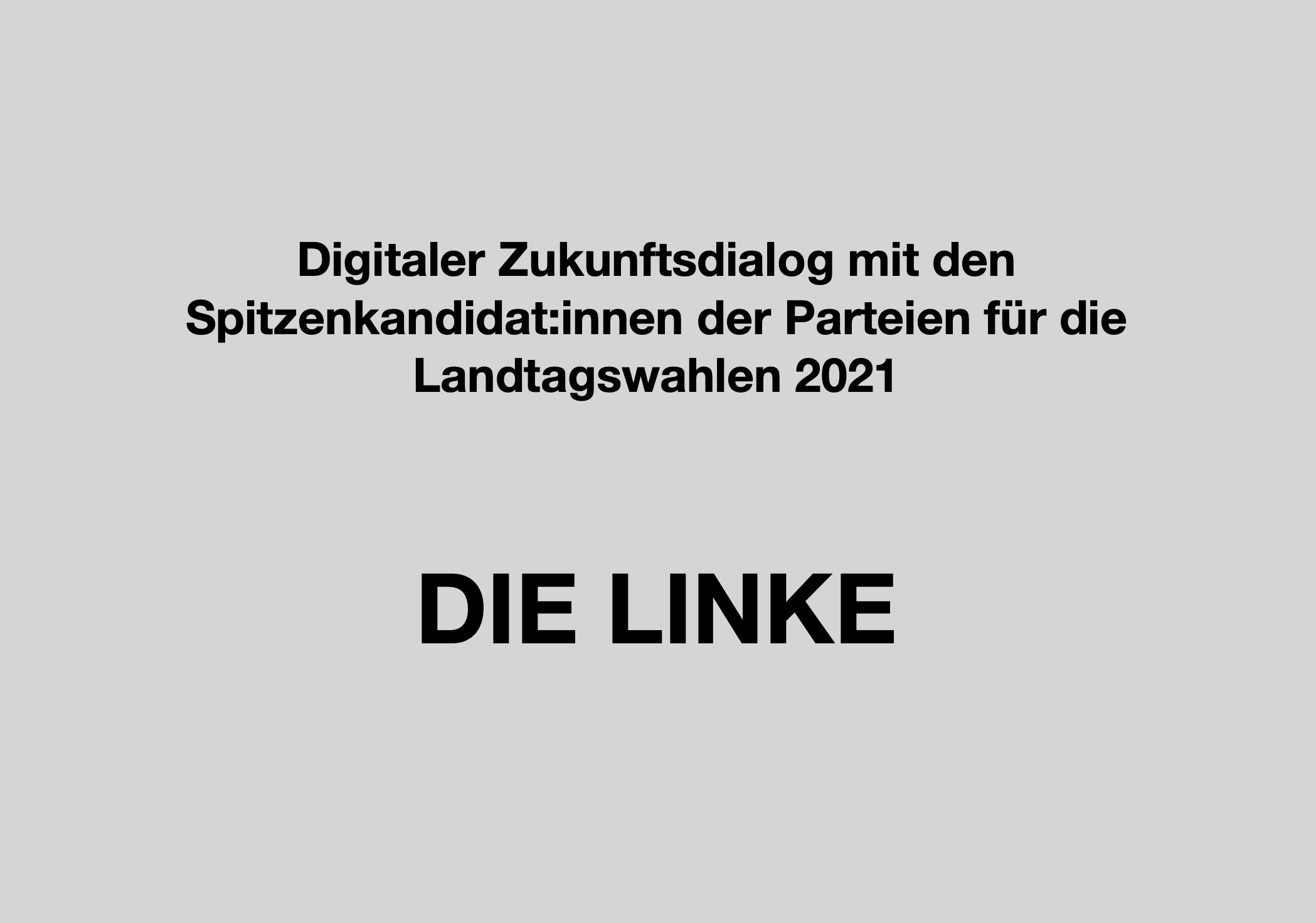 Read more about the article Landtagswahlen 2021 – Serie Zukunftsdialog mit den Parteien – Folge 4: DIE LINKE